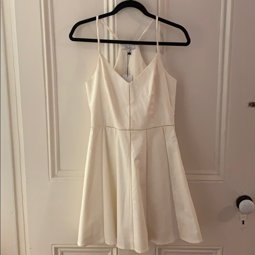 Parker White Fit and Flare Dress